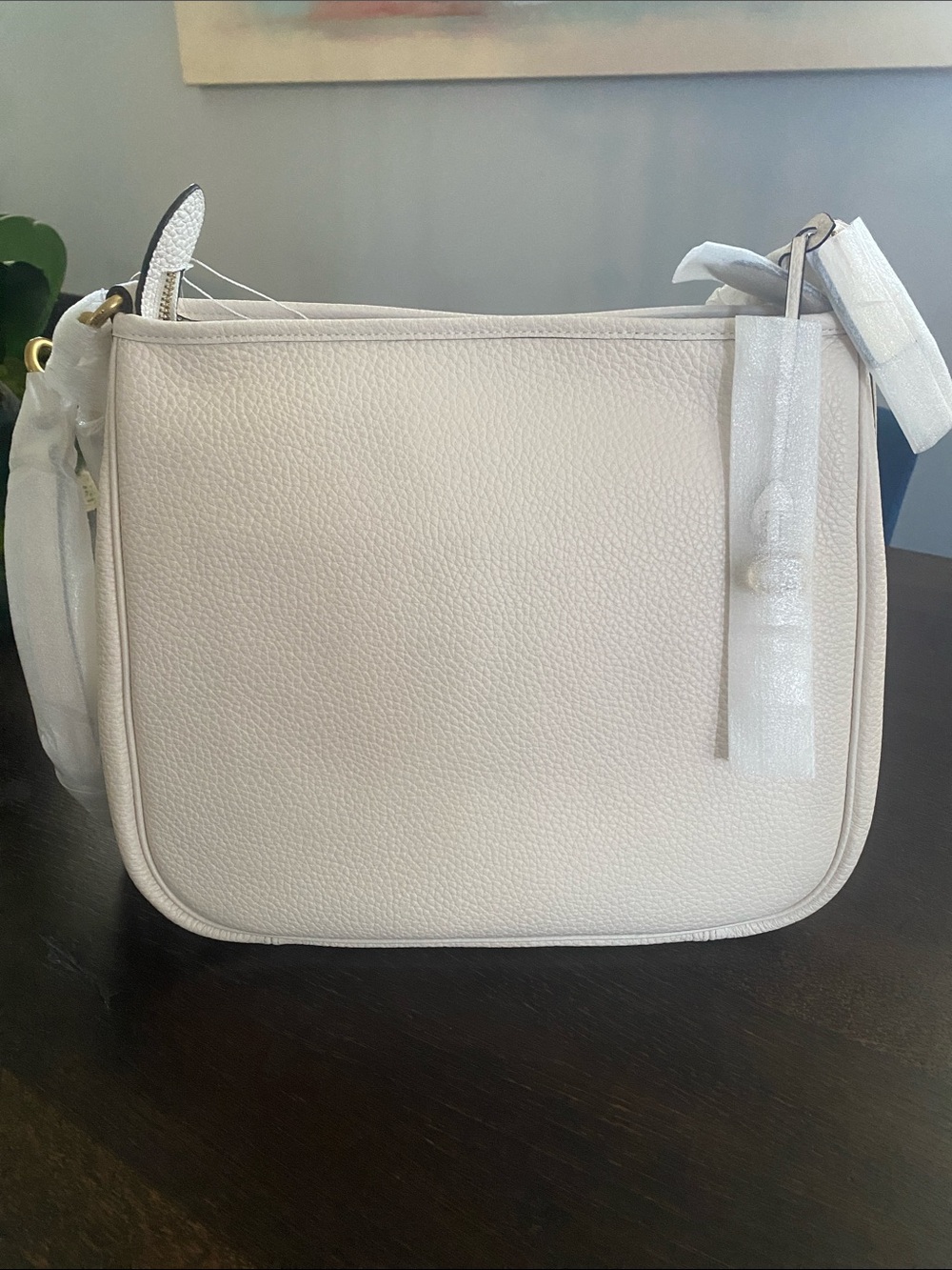 Coach White Pebbled Leather Crossbody